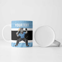 Custom Botswana Cricket Ceramic Mug Go Baggy Blues Zebra Mascot - Wonder Print Shop