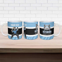 Custom Botswana Cricket Ceramic Mug Go Baggy Blues Zebra Mascot - Wonder Print Shop