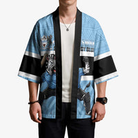 Custom Botswana Cricket Kimono Go Baggy Blues Zebra Mascot - Wonder Print Shop