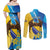 Personalised Bosnia and Herzegovina Independence Day Couples Matching Off Shoulder Maxi Dress and Long Sleeve Button Shirt Lilium Bosniacum With Eagle Curve Style - Wonder Print Shop