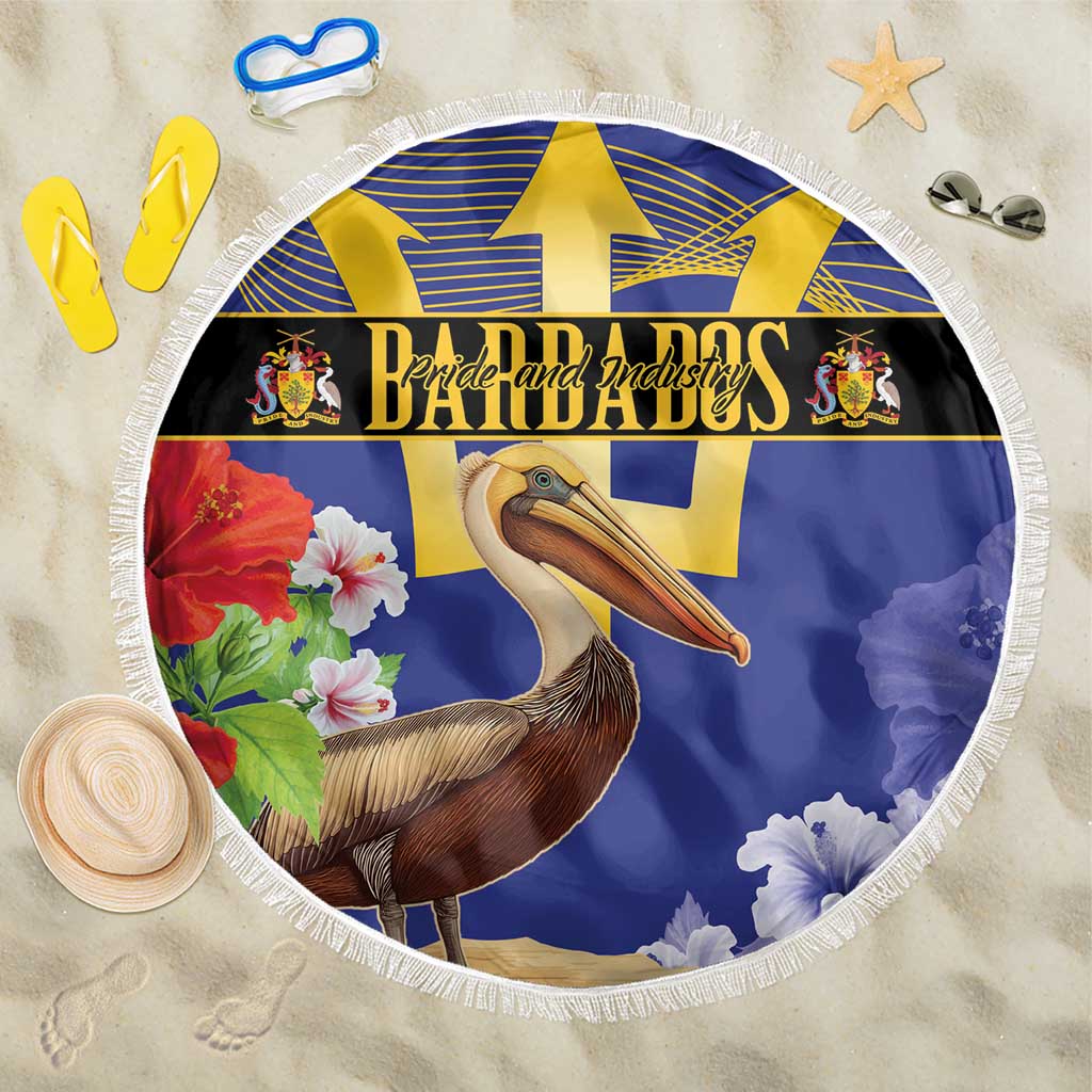 Barbados Independence Day Beach Blanket 30 November Brown Pelican With Trident - Wonder Print Shop