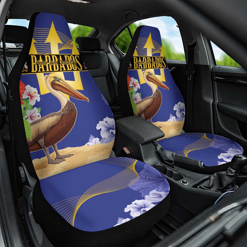 Barbados Independence Day Car Seat Cover 30 November Brown Pelican With Trident - Wonder Print Shop