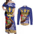 Barbados Independence Day Couples Matching Off Shoulder Maxi Dress and Long Sleeve Button Shirt 30 November Brown Pelican With Trident - Wonder Print Shop