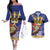 Barbados Independence Day Couples Matching Off The Shoulder Long Sleeve Dress and Hawaiian Shirt 30 November Brown Pelican With Trident - Wonder Print Shop