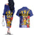 Barbados Independence Day Couples Matching Off The Shoulder Long Sleeve Dress and Hawaiian Shirt 30 November Brown Pelican With Trident - Wonder Print Shop