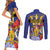 Barbados Independence Day Couples Matching Short Sleeve Bodycon Dress and Long Sleeve Button Shirt 30 November Brown Pelican With Trident - Wonder Print Shop