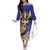 Barbados Independence Day Family Matching Off The Shoulder Long Sleeve Dress and Hawaiian Shirt 30 November Brown Pelican With Trident - Wonder Print Shop