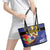 Barbados Independence Day Leather Tote Bag 30 November Brown Pelican With Trident - Wonder Print Shop