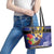 Barbados Independence Day Leather Tote Bag 30 November Brown Pelican With Trident - Wonder Print Shop