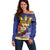 Barbados Independence Day Off Shoulder Sweater 30 November Brown Pelican With Trident - Wonder Print Shop