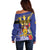 Barbados Independence Day Off Shoulder Sweater 30 November Brown Pelican With Trident - Wonder Print Shop