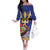 Barbados Independence Day Off The Shoulder Long Sleeve Dress 30 November Brown Pelican With Trident - Wonder Print Shop