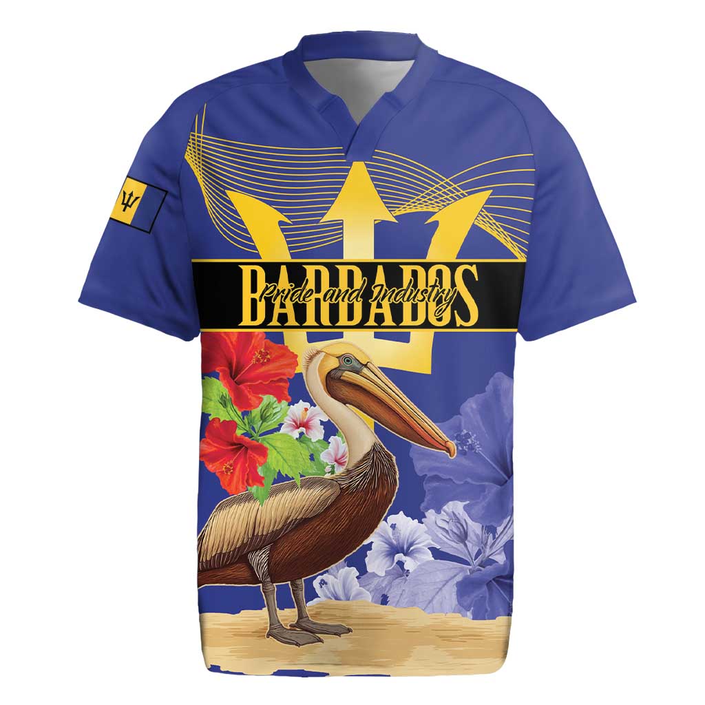 Barbados Independence Day Rugby Jersey 30 November Brown Pelican With Trident - Wonder Print Shop