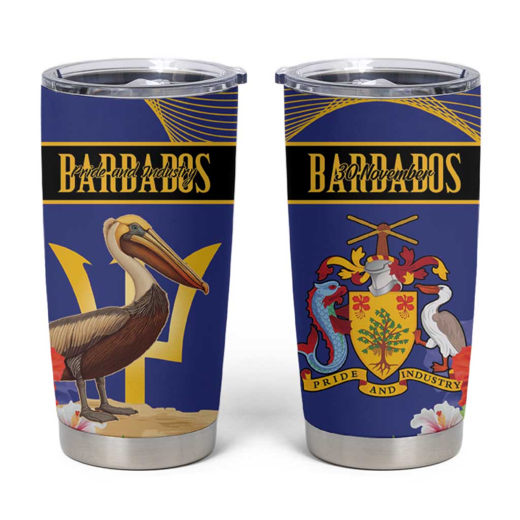 Barbados Independence Day Tumbler Cup 30 November Brown Pelican With Trident - Wonder Print Shop