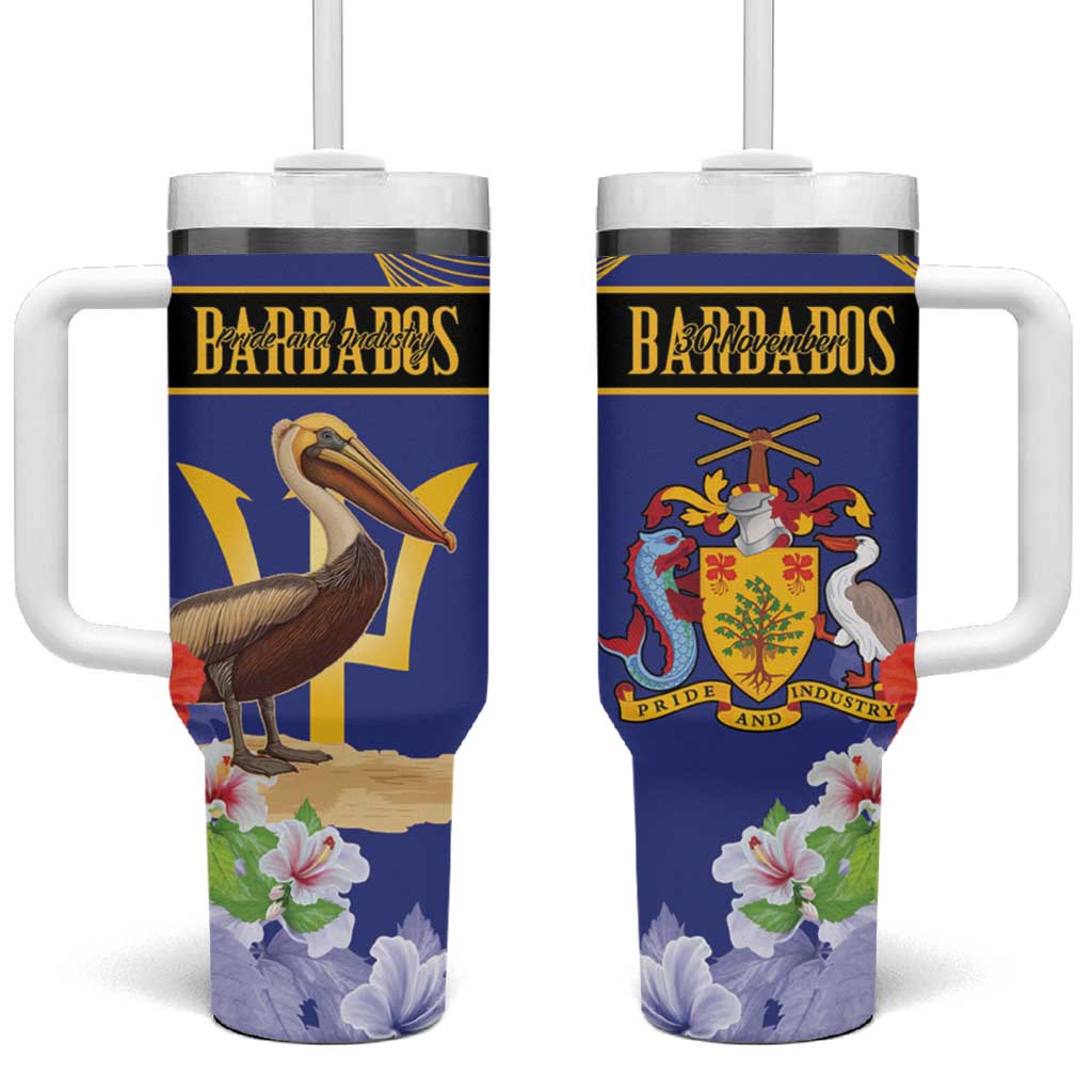 Barbados Independence Day Tumbler With Handle 30 November Brown Pelican With Trident - Wonder Print Shop