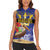 Barbados Independence Day Women Sleeveless Polo Shirt 30 November Brown Pelican With Trident - Wonder Print Shop