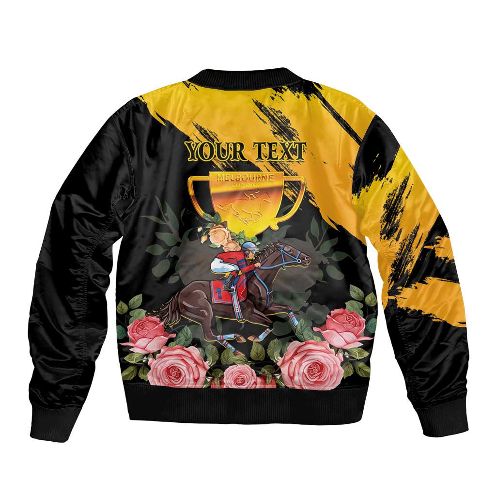 Personalised Australia Melbourne Cup Day Bomber Jacket Horse Racing Trophy With Roses - Wonder Print Shop