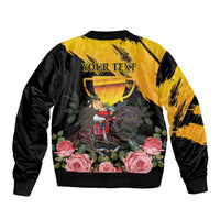Personalised Australia Melbourne Cup Day Bomber Jacket Horse Racing Trophy With Roses - Wonder Print Shop