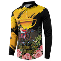 Personalised Australia Melbourne Cup Day Button Sweatshirt Horse Racing Trophy With Roses - Wonder Print Shop