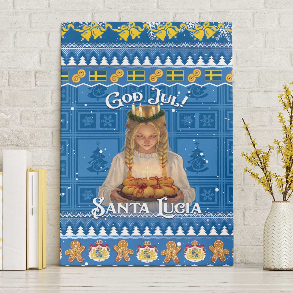 Sweden Christmas Canvas Wall Art God Jul! Santa Lucia - Wonder Print Shop