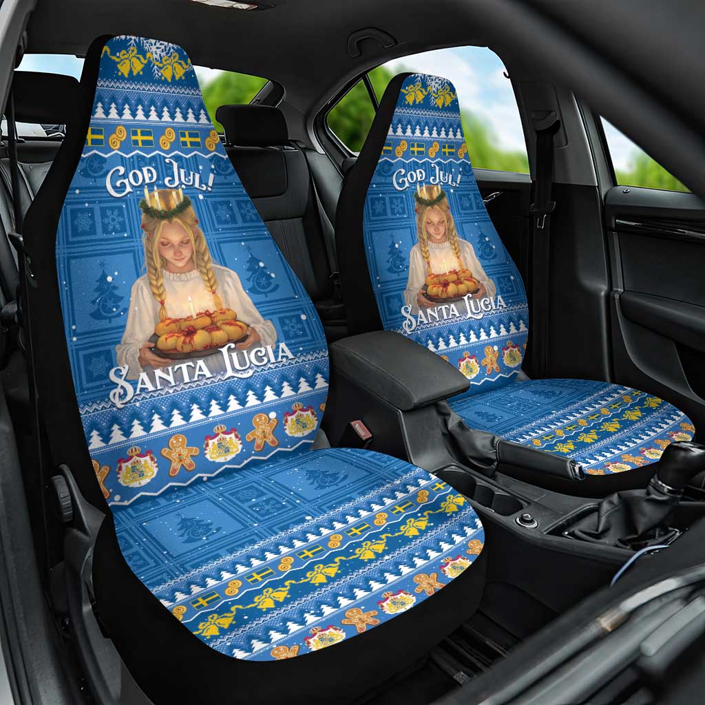 Sweden Christmas Car Seat Cover God Jul! Santa Lucia - Wonder Print Shop