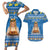 Sweden Christmas Couples Matching Short Sleeve Bodycon Dress and Hawaiian Shirt God Jul! Santa Lucia - Wonder Print Shop