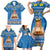 Sweden Christmas Family Matching Short Sleeve Bodycon Dress and Hawaiian Shirt God Jul! Santa Lucia - Wonder Print Shop