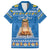 Sweden Christmas Family Matching Short Sleeve Bodycon Dress and Hawaiian Shirt God Jul! Santa Lucia - Wonder Print Shop