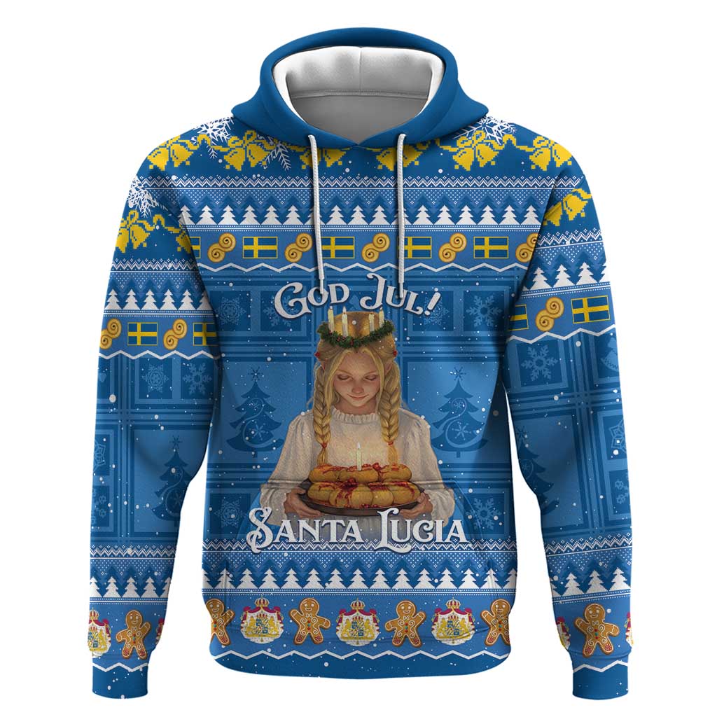 Sweden Christmas Hoodie God Jul! Santa Lucia - Wonder Print Shop