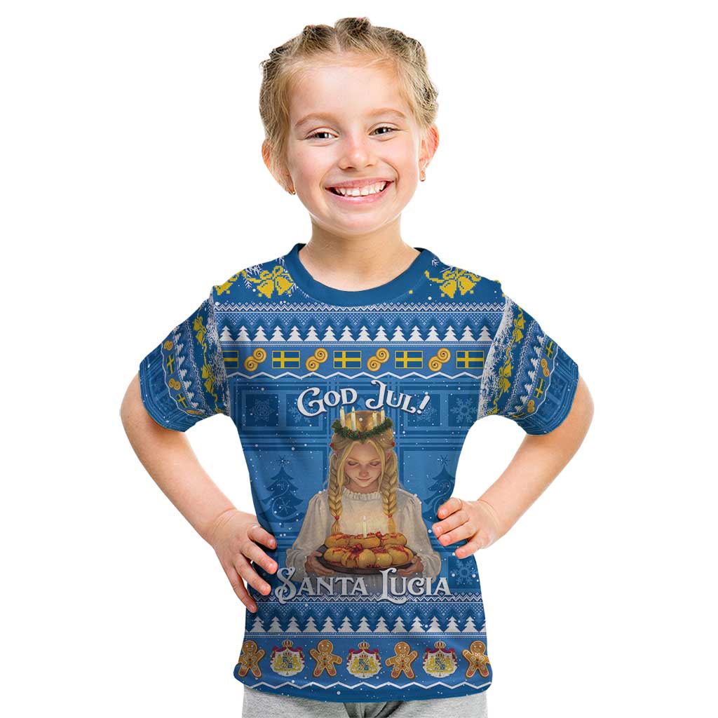 Sweden Christmas Kid T Shirt God Jul! Santa Lucia - Wonder Print Shop