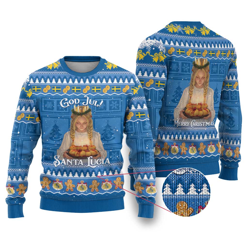 Sweden Christmas Ugly Christmas Sweater God Jul! Santa Lucia - Wonder Print Shop