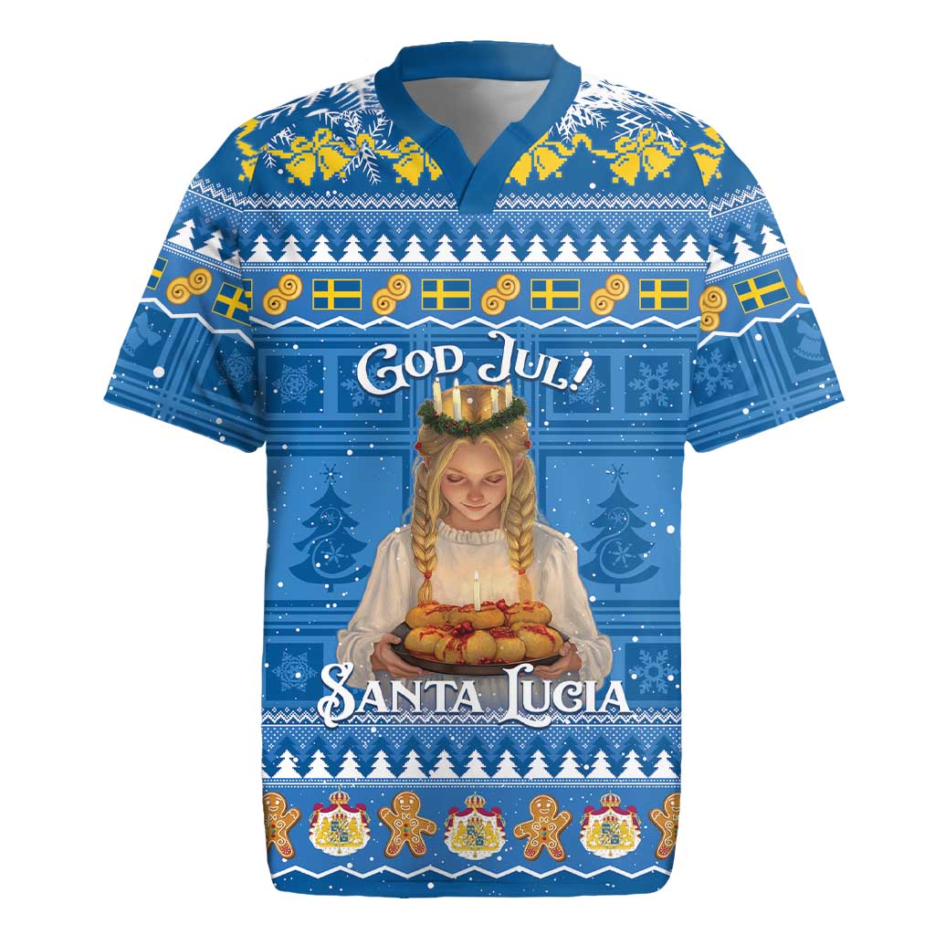 Sweden Christmas Rugby Jersey God Jul! Santa Lucia - Wonder Print Shop