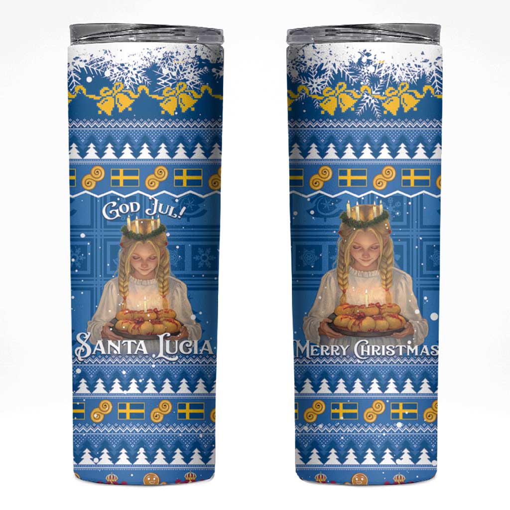 Sweden Christmas Skinny Tumbler God Jul! Santa Lucia