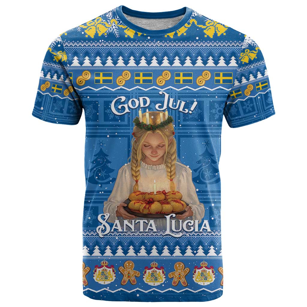 Sweden Christmas T Shirt God Jul! Santa Lucia