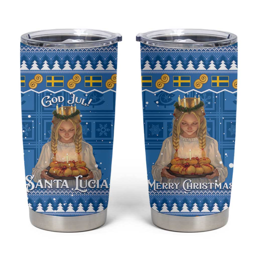 Sweden Christmas Tumbler Cup God Jul! Santa Lucia