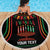 Personalized African-American Kwanzaa Beach Blanket Kinara Candles African Pattern - Wonder Print Shop