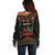 Personalized African-American Kwanzaa Off Shoulder Sweater Kinara Candles African Pattern - Wonder Print Shop