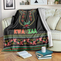 Black Kwanzaa dashiki blanket with colorful medallion and paisley border