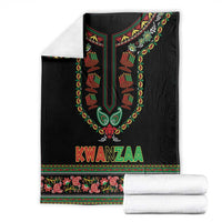 Black Kwanzaa dashiki blanket folded with colorful central medallion border