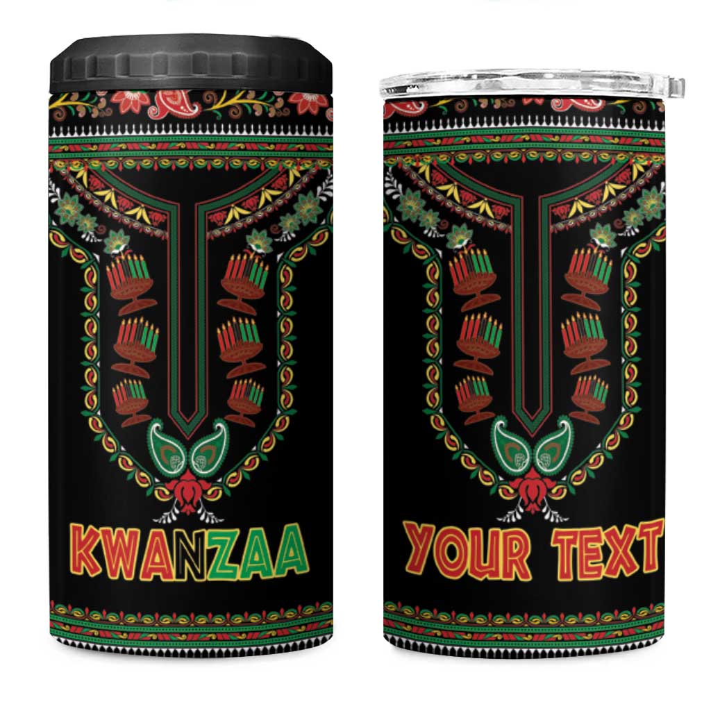 Personalized African-American Kwanzaa 4 in 1 Can Cooler Tumbler Dashiki Mix Paisley Pattern - Wonder Print Shop