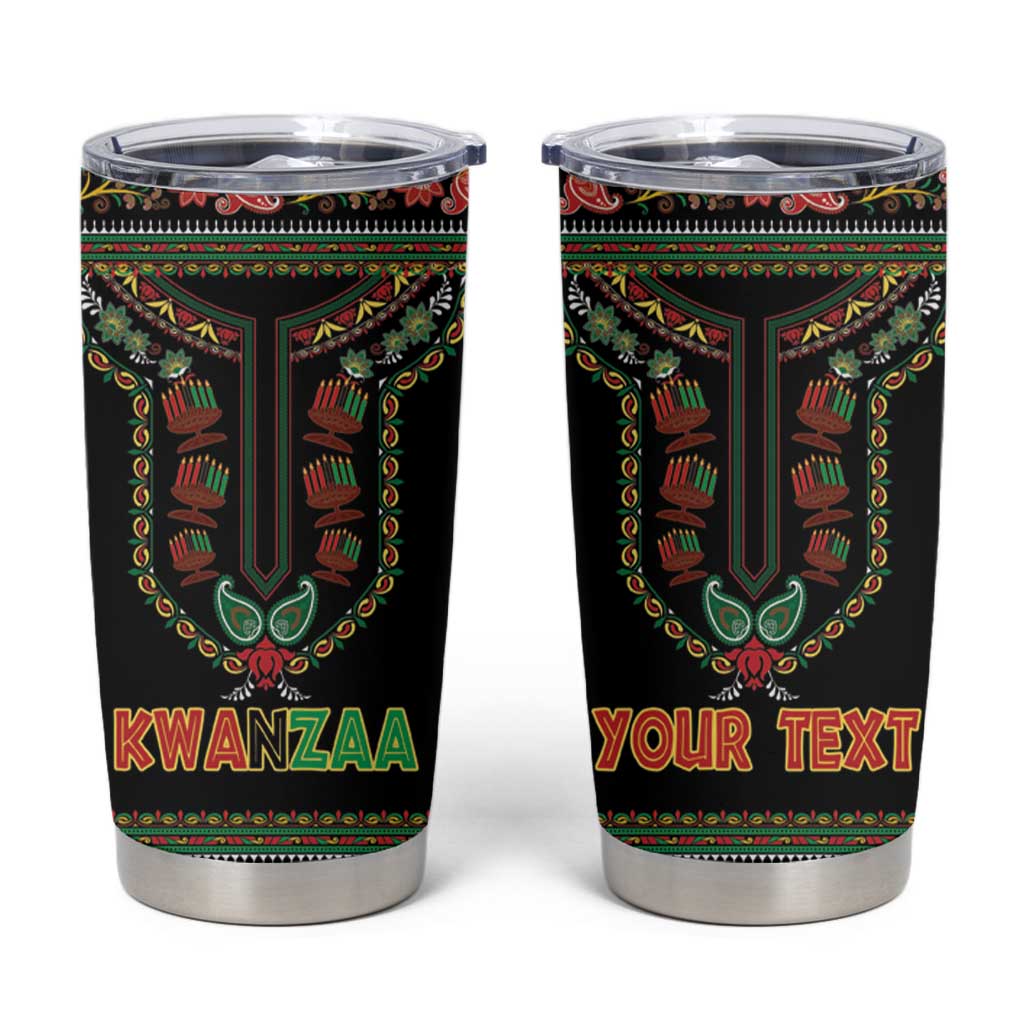 Personalized African-American Kwanzaa Tumbler Cup Dashiki Mix Paisley Pattern