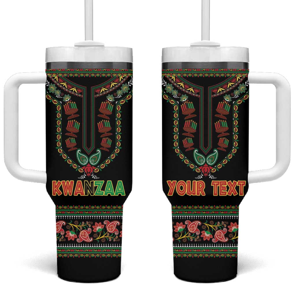 Personalized African-American Kwanzaa Tumbler With Handle Dashiki Mix Paisley Pattern