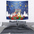 Merry Chrismukkah Tapestry Hanukkah Memorah Mix Poinsettia