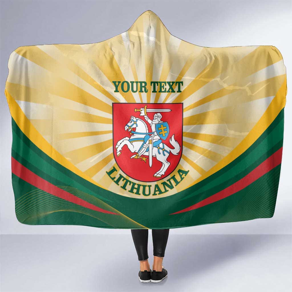 Personalised Lithuania Independence Day Hooded Blanket Coat Of Arms Proud