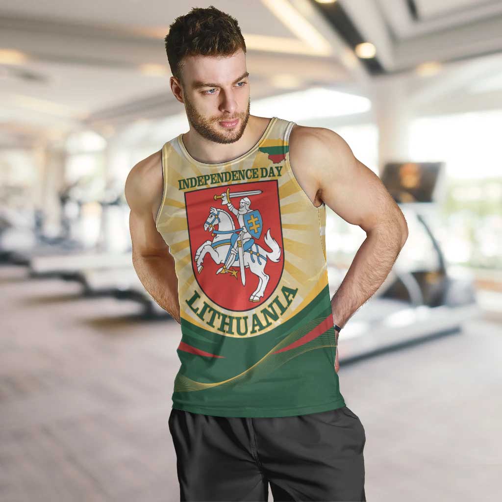 Personalised Lithuania Independence Day Men Tank Top Coat Of Arms Proud