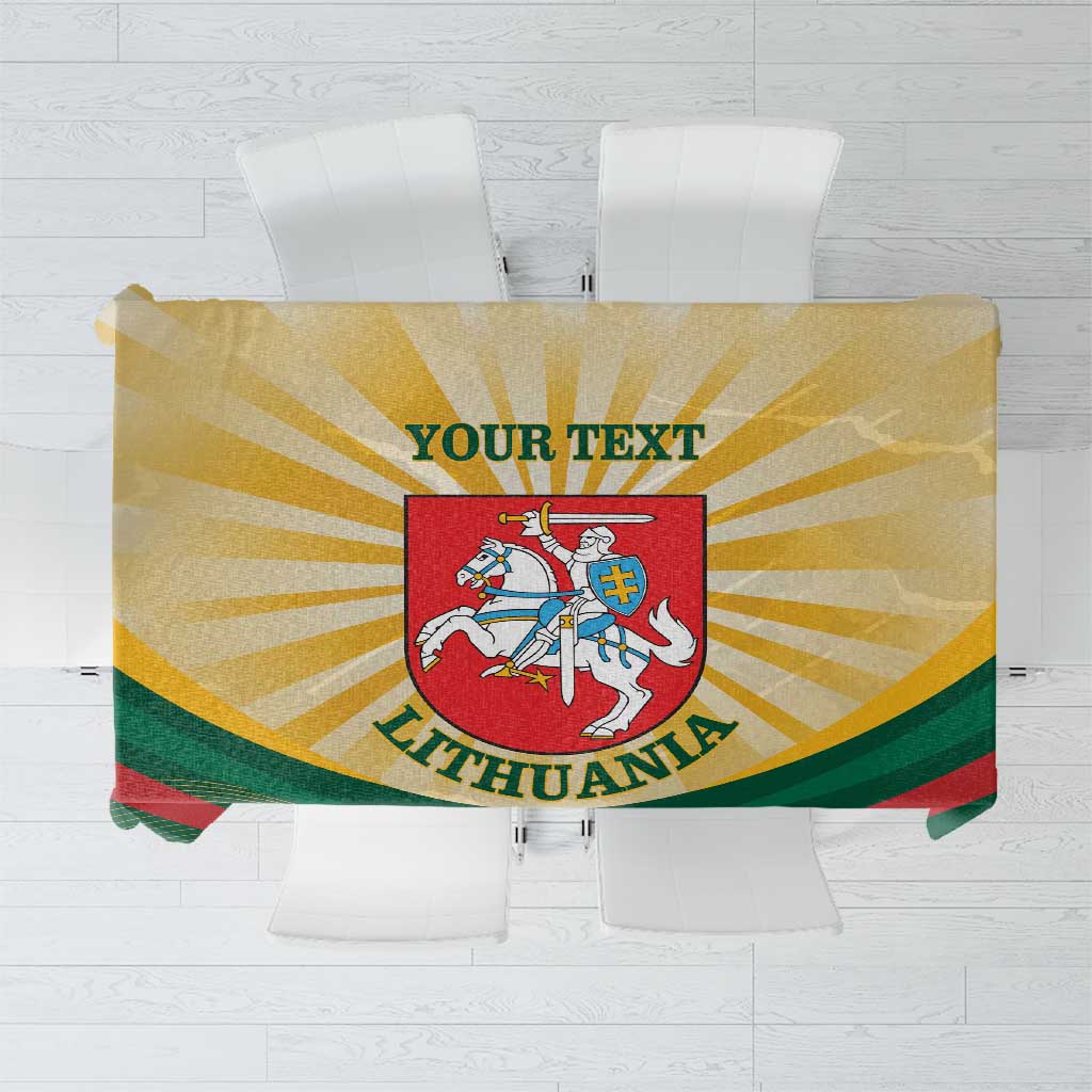 Lithuania Independence Day tablecloth with coat of arms and yellow-green-red rays