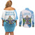 Proud To Be Saint Lucia 758 Couples Matching Off Shoulder Short Dress and Long Sleeve Button Shirt Pitons With Map - Wonder Print Shop