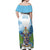 Proud To Be Saint Lucia 758 Off Shoulder Maxi Dress Pitons With Map - Wonder Print Shop