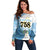 Proud To Be Saint Lucia 758 Off Shoulder Sweater Pitons With Map - Wonder Print Shop