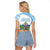 Proud To Be Saint Lucia 758 Raglan Cropped T Shirt Pitons With Map - Wonder Print Shop